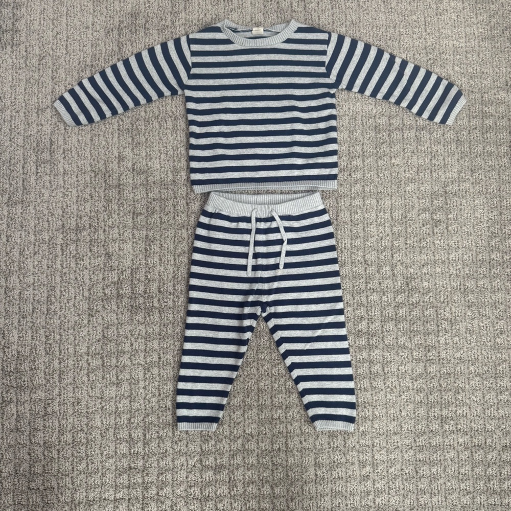 Tucker + Tate Blue and Gray Striped Kids One Piece Size 18 Months